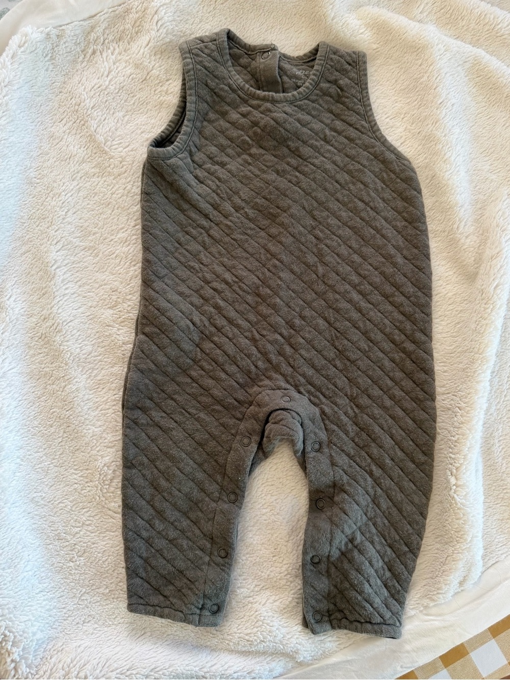 Pehr Olive Quilted Overalls 6-12m